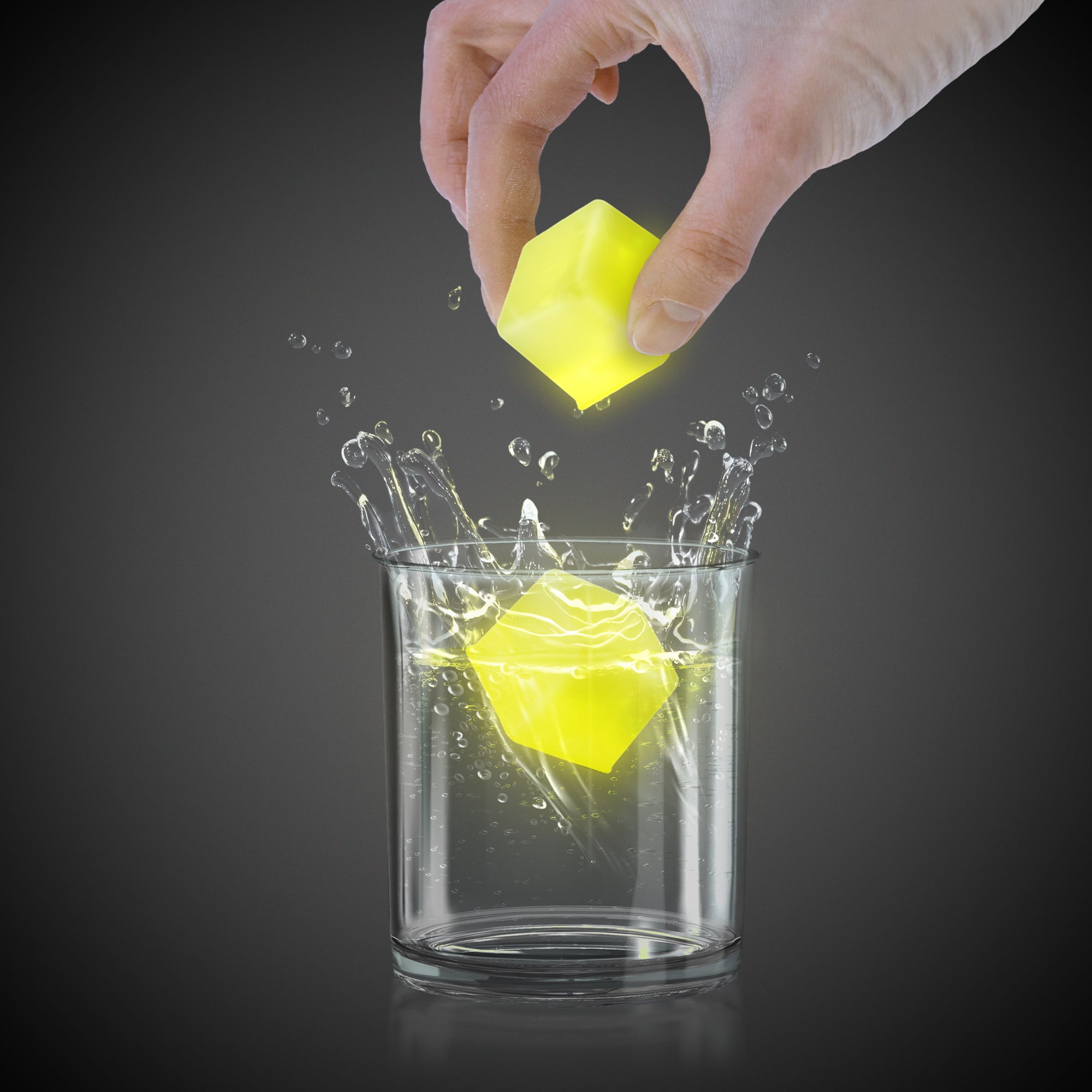 Glow Celebrations Yellow Glowing Ice Cubes