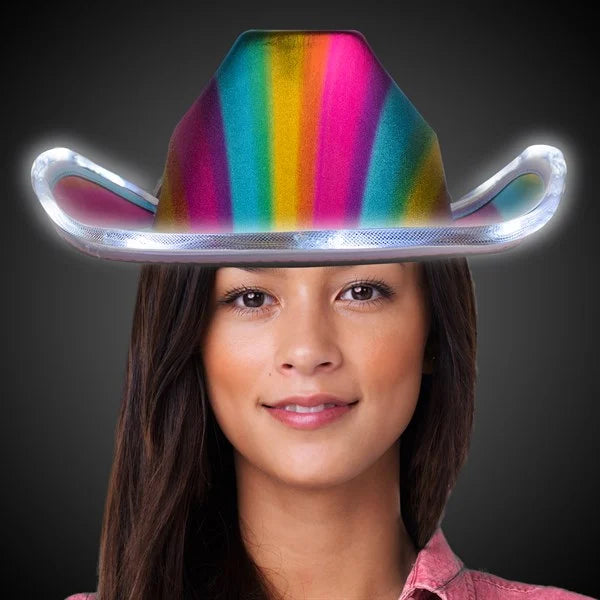 LED Rainbow Cowboy Hat