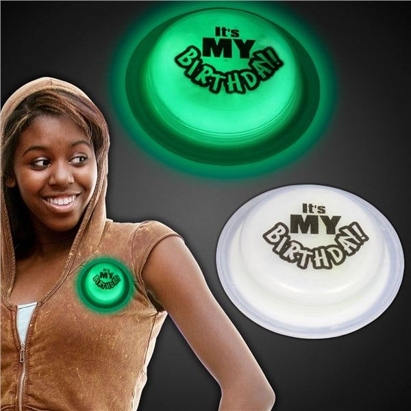 Glow Celebrations It's My Birthday Green Glow Badge