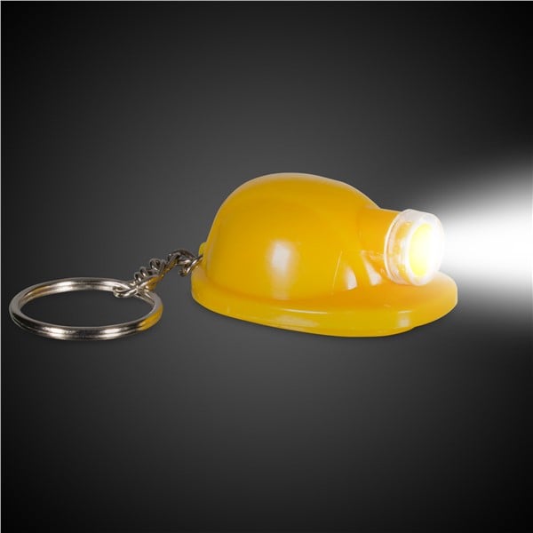 Glow Celebrations Construction Hat LED Keychain (Yellow - White)