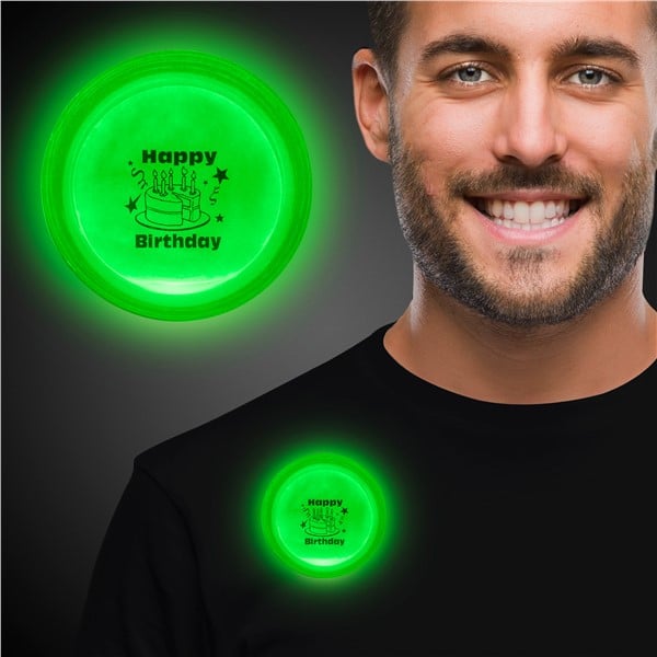 Glow Celebrations Happy Birthday Green Glow Badge