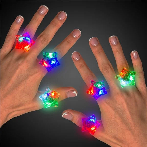 Glow Celebrations LED Love Star Jelly Rings