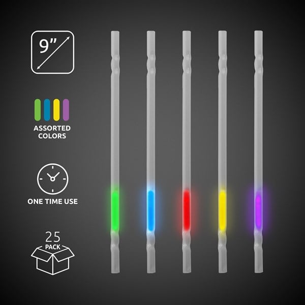 Glow Celebrations Variety Glow Motion 9" Straws - MultiColor