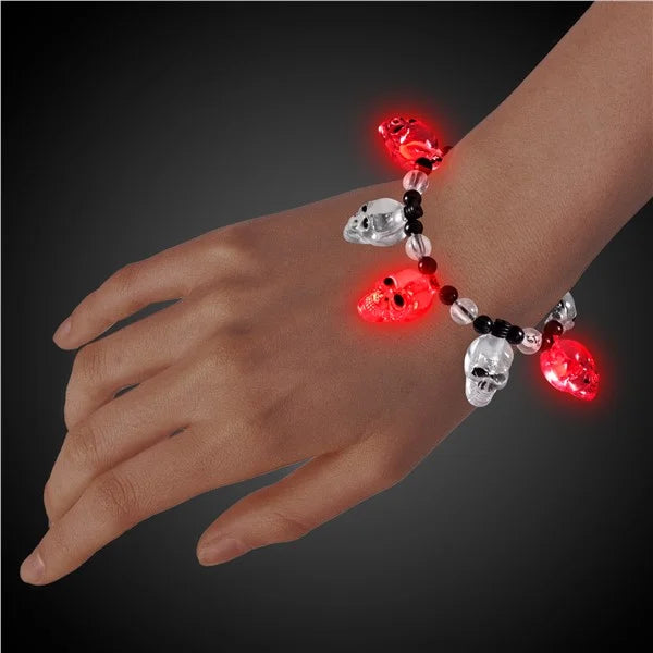 Glow Celebrations LED Skull Bead Bracelet