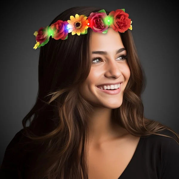 LED Assorted Flowers Halo Headband