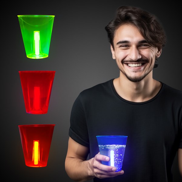 Glow Celebrations Neon Glow 12 oz. Cups Pack of 4 (Neon Pink, Orange, Green, and Blue)