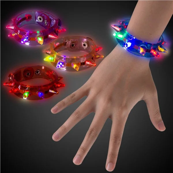 Glow Celebrations LED Spike Bracelets - MultiColor