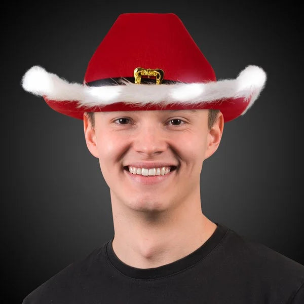 LED Santa Claus Cowboy Hat