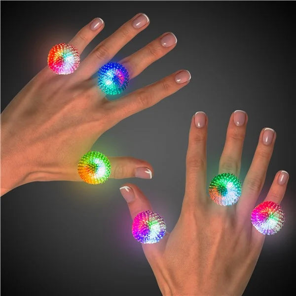 Glow Celebrations  LED Porcupine Jelly Rings MultiColor