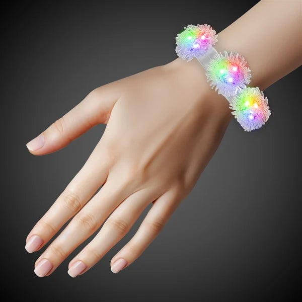 Glow Celebrations LED Pom Pom Bracelet