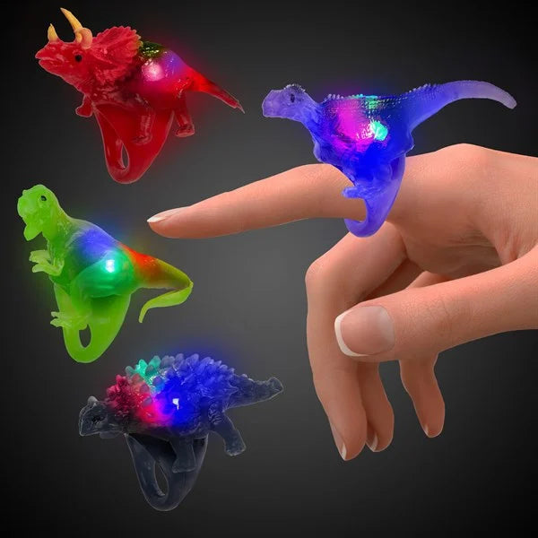 Glow Celebrations LED Dinosaur Rings MultiColor