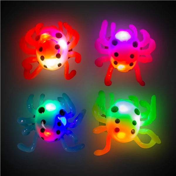 Glow Celebrations LED Spider Jelly Rings MultiColor