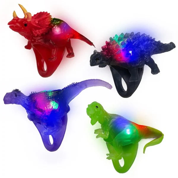 Glow Celebrations LED Dinosaur Rings MultiColor