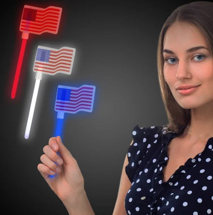 Glow Celebrations USA Flag Glow Wands (Red-Blue-White)