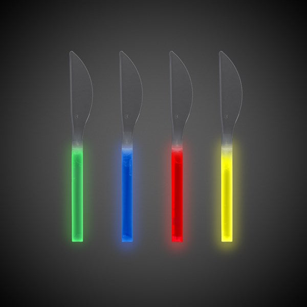 Glow Celebrations Knives, Forks and Spoons (Pack Of 4 Color  Green, Blue, Yellow, and Red)