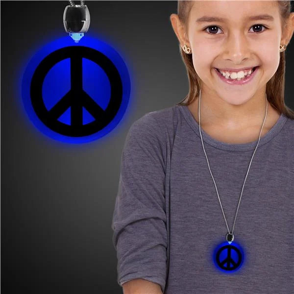 LED Peace Sign Necklace