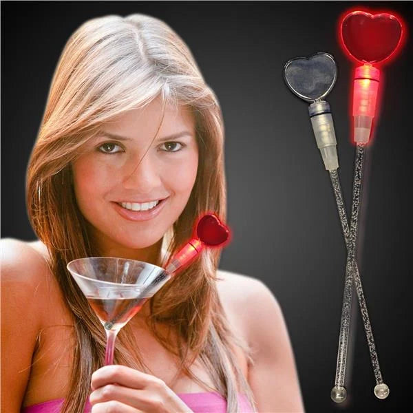 LED Red, Green Circle Cocktail Stirrers