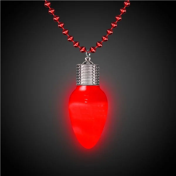 LED Red Bulb Bead Necklace