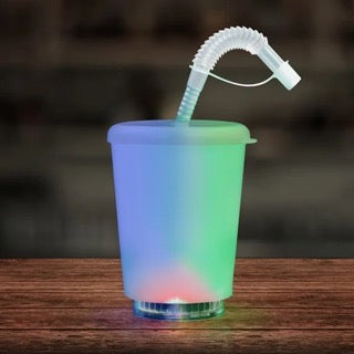 LED 12 oz. Cup with Lid & Straw